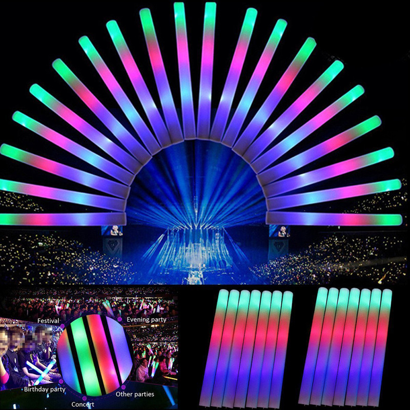 Flashing Led Foam Sticks Party - 30 Buah Tongkat Busa Berwarna-warni LED