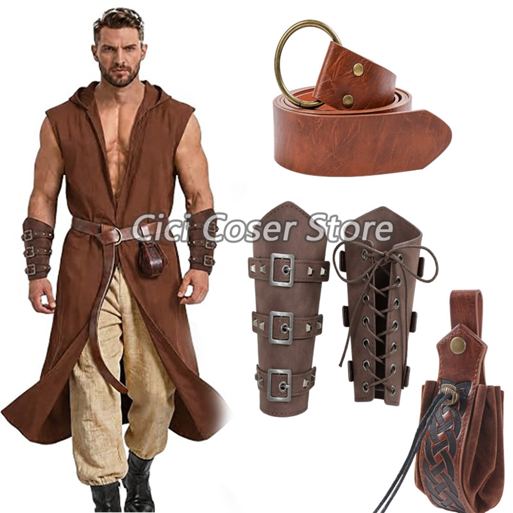 Costumes - Set Sabuk Kulit PU Abad Pertengahan,