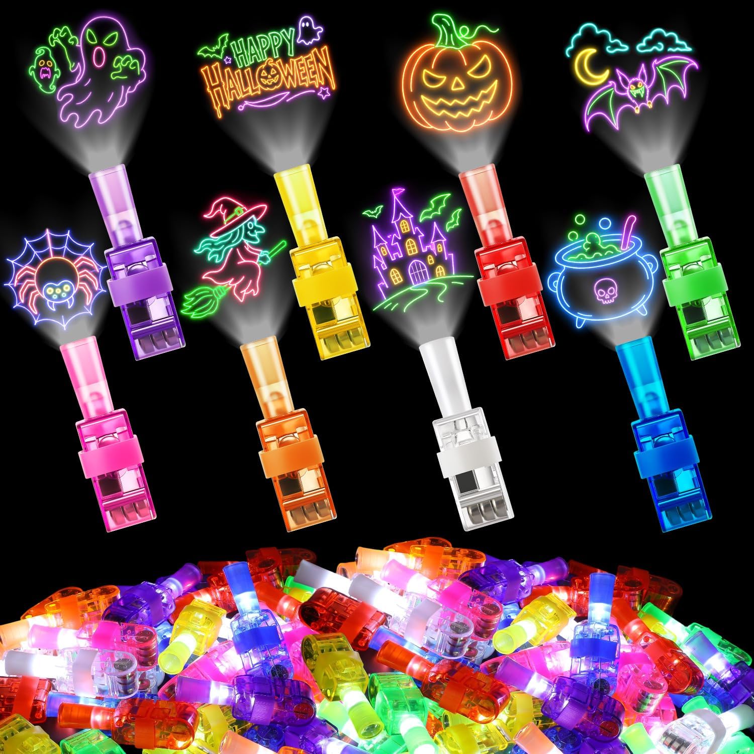 4/40PCS Lampu Jari LED Hallowe - Glow In The Dark Party Glasses ulasan dan harga