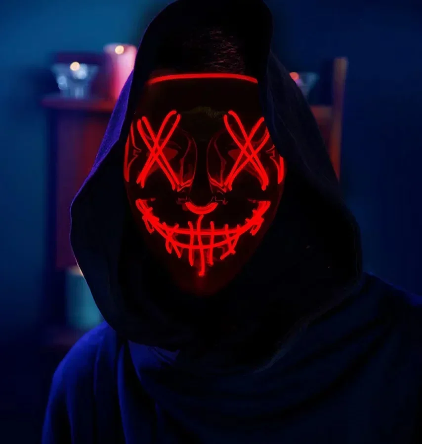 Masker Pemurnian Neon Festival - Led Purge Mask Halloween ulasan dan harga