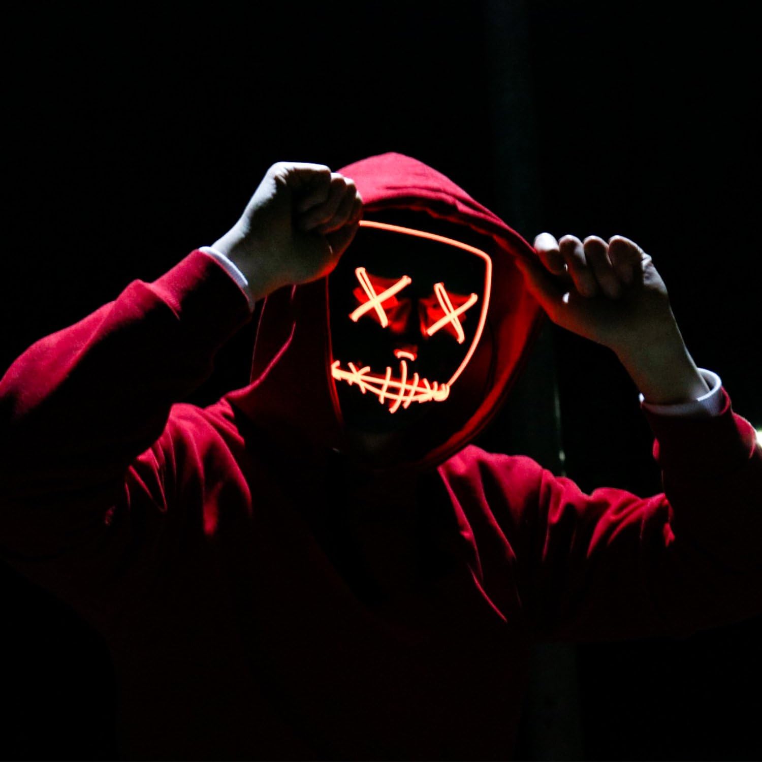 Masker Pemurnian Neon Festival - Led Purge Mask Halloween ulasan dan harga