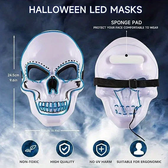 Topeng Tengkorak Horor Hallowe - Led Purge Mask Halloween ulasan dan harga